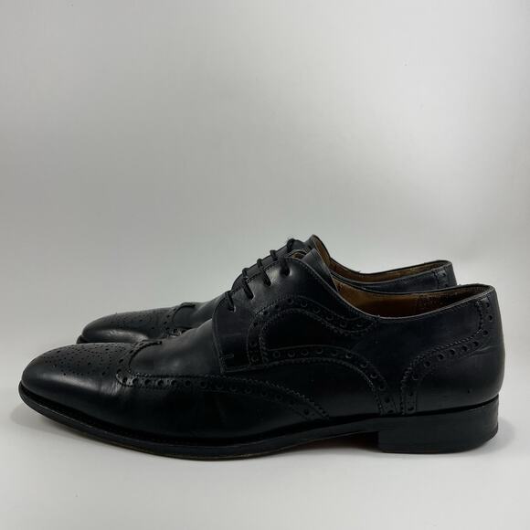 Magnanni Sergio Wingtip Oxford Dress Shoes Black Calfskin Leather 13974 Mens 8.5 main image 8